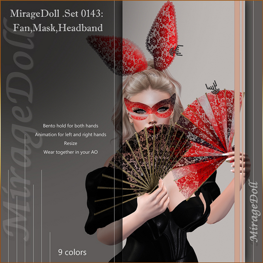 MirageDoll .Set 0143: Fan,Mask,Headband