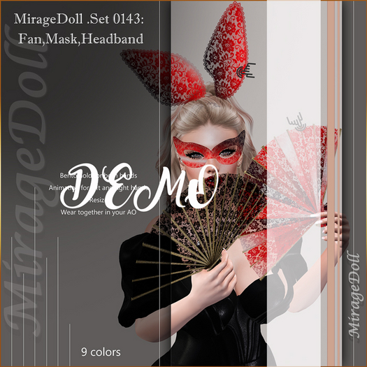 DEMO MirageDoll .Set 0143: Fan,Mask,Headband