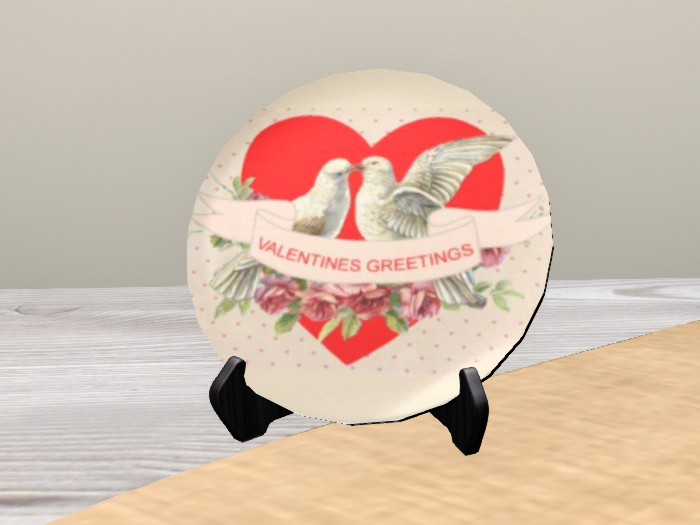 Primitive Plate - Valentines Greeting Plate & Holder