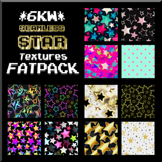 Second Life Marketplace - *6KW* FULL PERM Seamless Star Textures FATPACK