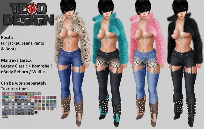 Fur jacket, Jeans Pants & Boots ~ Rosita