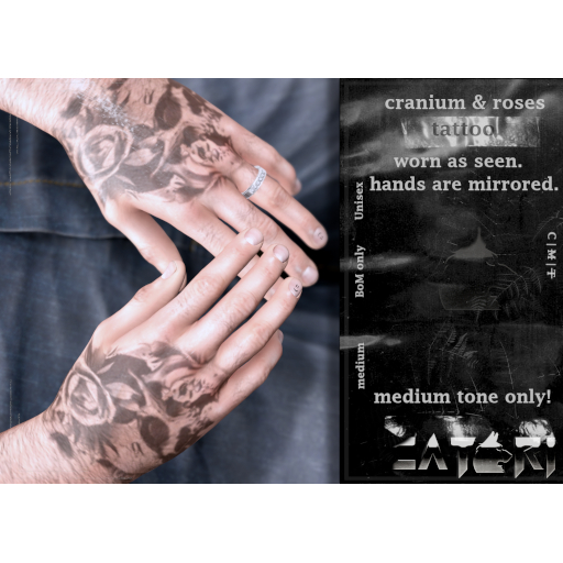 .catori. Cranium & Roses Hand Tatt {BoM} (unpack)
