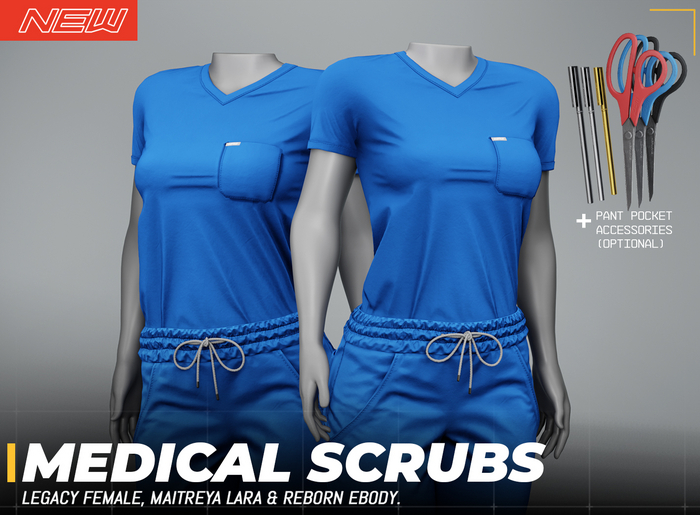 WAZ - Nurses Medical Scrubs (Blue)
