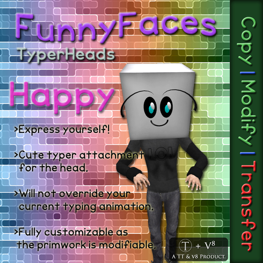 .::TT-V8::. Funny Faces Head Typer Happy