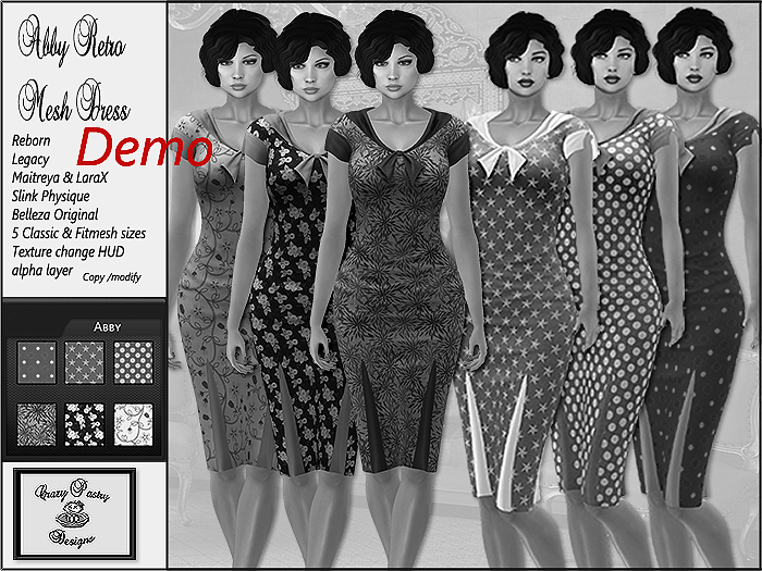 Crazy Pastry Designs Abby Retro Dress with HUD - DEMO