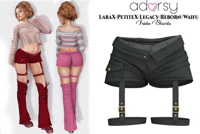 adorsy - Irida Shorts Black - LaraX/Legacy/PetiteX/Reborn/Waifu