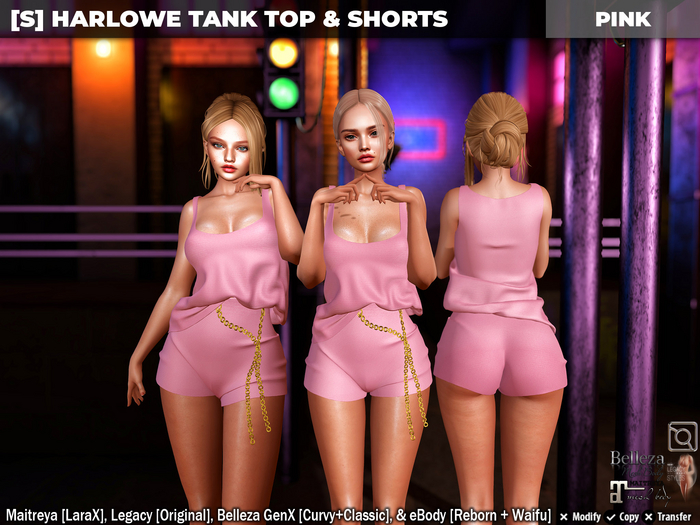 [S] Harlowe Tank Top & Shorts Pink