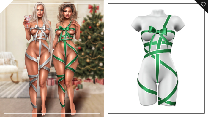 Havoc . Noella Ribbon Bodysuit . Forest