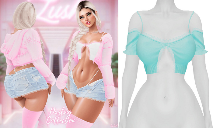 Lush - Darling Lace Top Turquoise