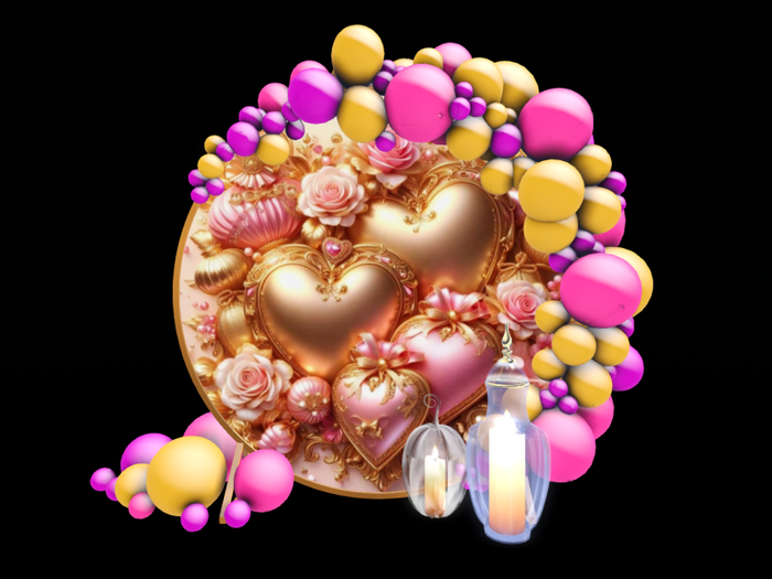 MC Valentine Gold Balloon Arch Decoration