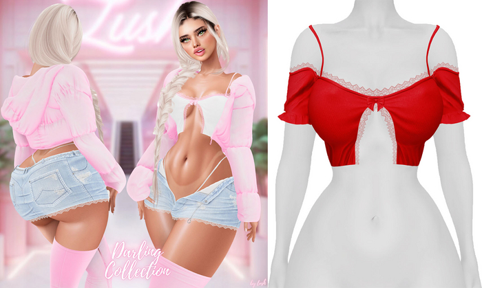 Lush - Darling Lace Top Red