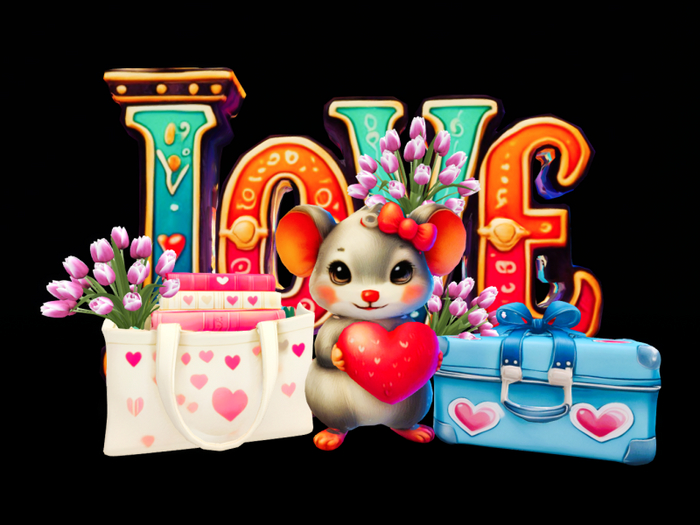 MC Valentine Sweet Heart Mouse Deco