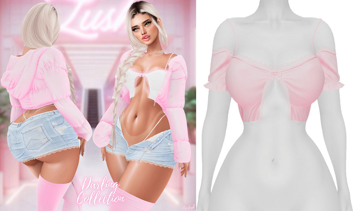 Lush - Darling Lace Top Peach Pink