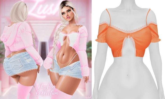 Lush - Darling Lace Top Orange