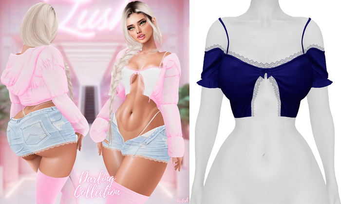 Lush - Darling Lace Top Navy