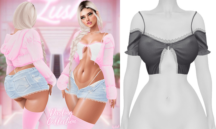 Lush - Darling Lace Top Grey