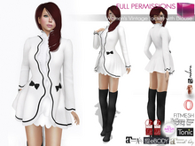 Full Perm Female Elegant Vintage Jacket Coat Dress with Blouse for Maitreya 5.3 LaraX Ebody Reborn Legacy Belleza Slink