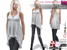 MI962175 Drape Back Ruffled Bottom Long Tank Top FITMESH