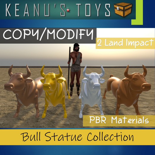 Bull Statue Sculpture Collection PBR materials