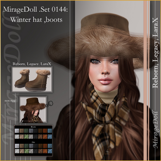 MirageDoll .Set 0144: Winter hat ,boots