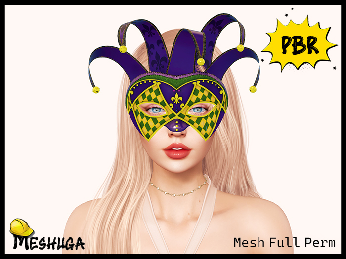 Meshuga PBR Mardi Gras Louisiana Mask FULL PERM MESH