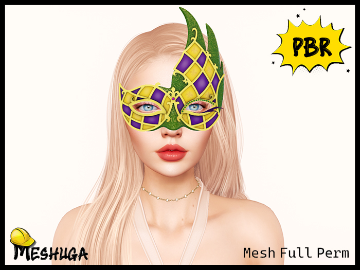 Meshuga PBR Mardi Gras New Orleans Mask FULL PERM MESH
