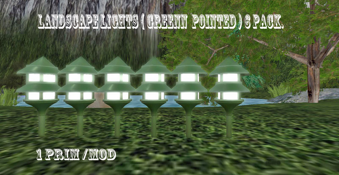 landscape lights (pointed green)