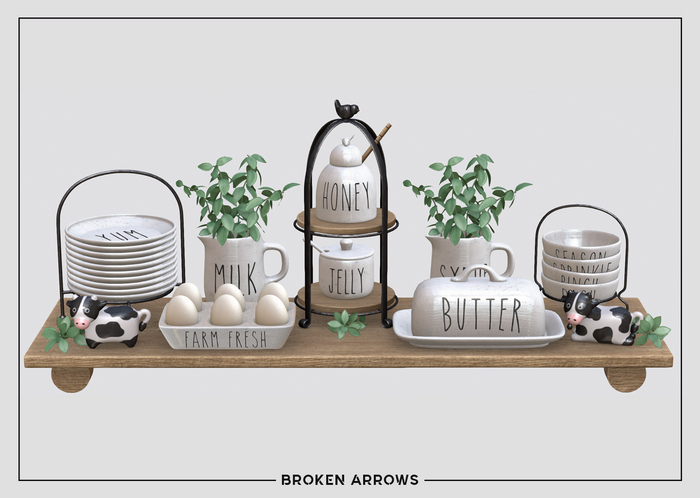 BROKEN ARROWS - Anne Kitchen - Centerpiece - White Wood 