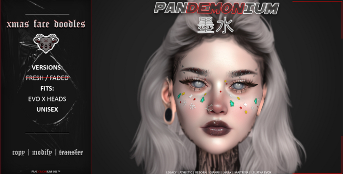 panDEMONium ink // xmas face doodles