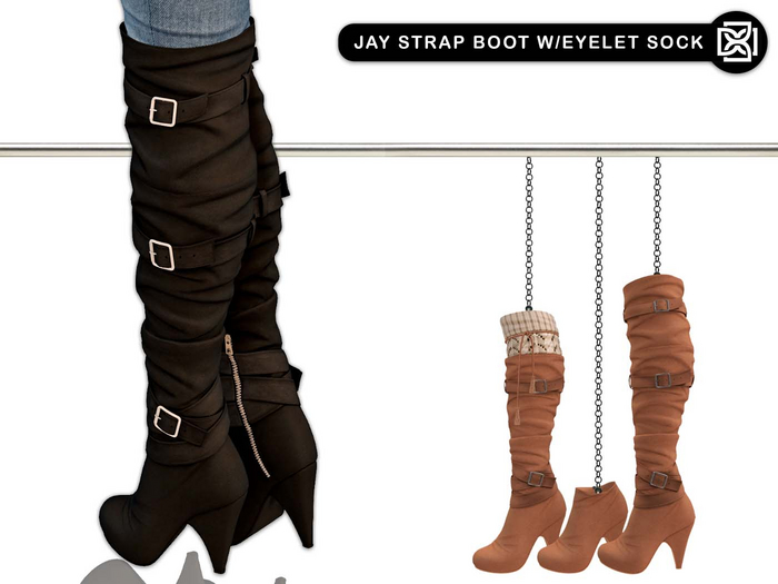 Addams - Jay - Strap Boots with Eyelet Sock #31