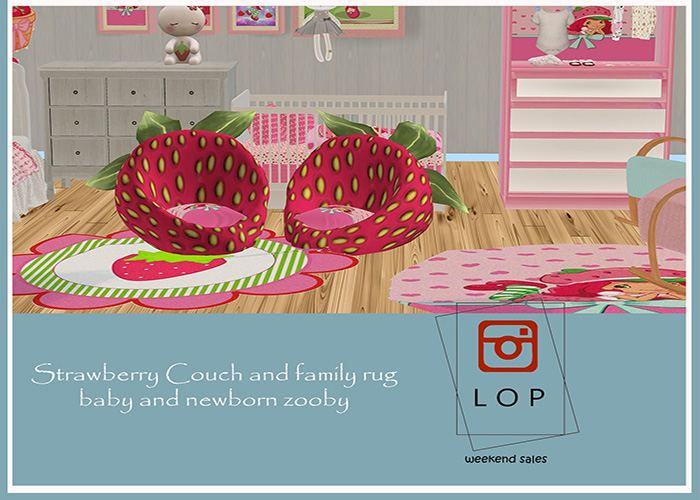LOP STRAWBERRY BENCH BABY AND NEWBORN  ZOOBY (add)