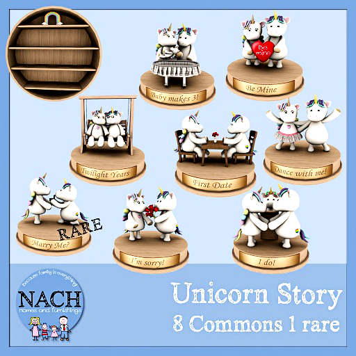 Nach Unicorn Story Full Set Complete Set 8 common 1 RARE