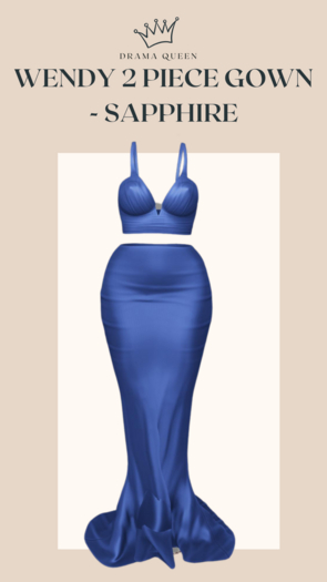 DRAMA QUEEN Wendy 2 Piece Gown - Sapphire (ADD)