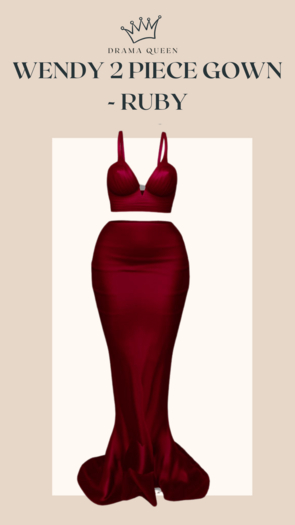 DRAMA QUEEN Wendy 2 Piece Gown - Ruby (ADD)