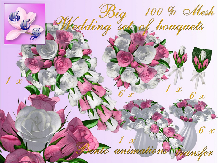 Big Wedding bouquet set of roses,overhangings_w&rs_011_RB6