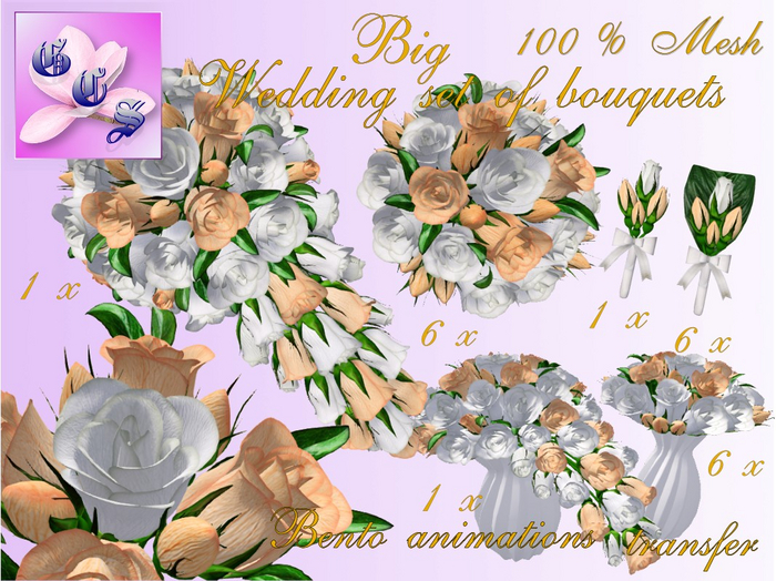 Big Wedding bouquet set of roses,overhangings_w&a_011_RB8