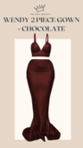 DRAMA QUEEN Wendy 2 Piece Gown - Chocolate (ADD)