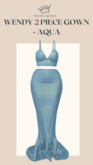 DRAMA QUEEN Wendy 2 Piece Gown - Aqua (ADD)