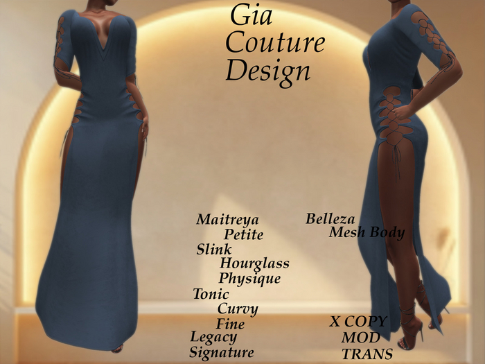"GCD" Athena Long Dress Blue