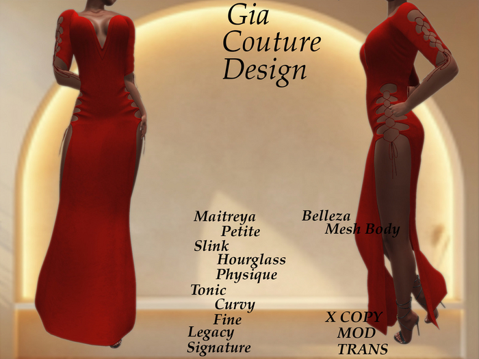 "GCD" Athena Long Dress Red