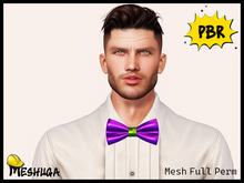 Meshuga PBR Mardi Gras Bow Tie FULL PERM MESH