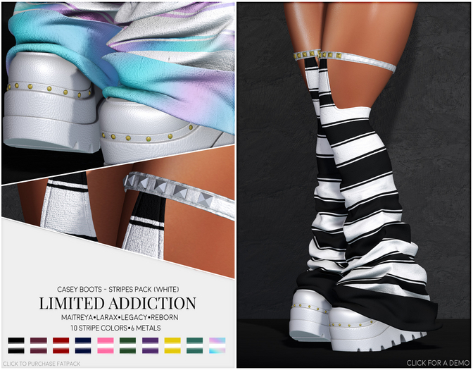 Limited Addiction - Casey Boots Stripes Pack (White)