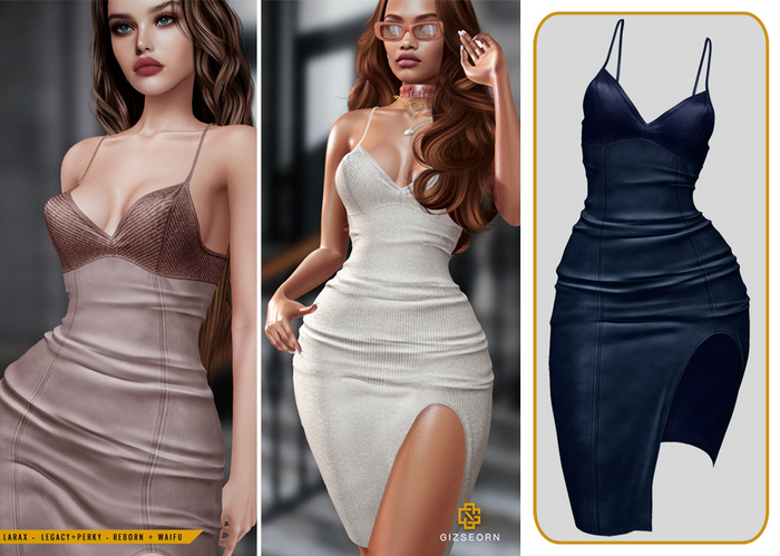 GIZ SEORN: 'Madeline' Dress [Navy Blue]
