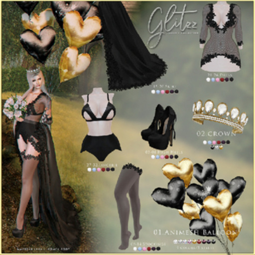 01 [Glitzz] BDay - Balloons - RARE