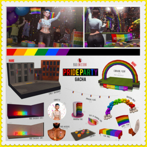 [Bad Unicorn] Street Backdrop - Pride Party Gacha RARE (boxed)