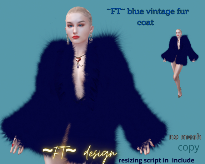 ~FT~ blue  Laced Fur Coat