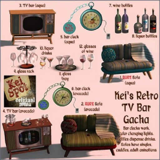 4. Kei's Retro TV Bar Gacha (tv bar, avocado) - Boxed
