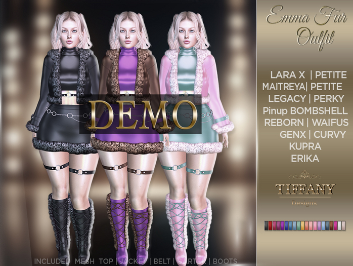 ::TD:: Emma Fur Outfit [Mesh] DEMO + Lara X