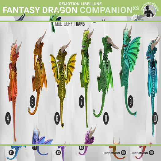 SEmotion Libellune Fantasy Dragon XS Companion COMMON 06