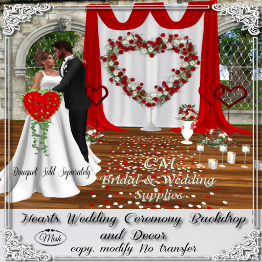 CM..Hearts Wedding Ceremony Backdrop Set